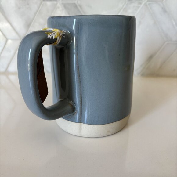 Rae Dunn Grumpy Old Man Blue and White Mug with Tie Tag New Unused - Picture 3 of 10